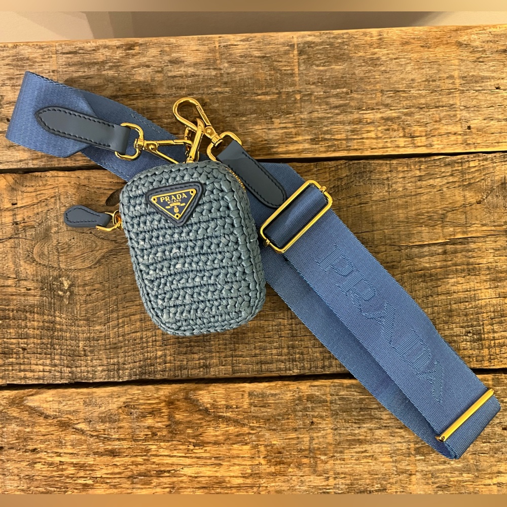 Prada Re-edition 2005 Raffia Coin Purse & Shoulder Strap Accessory - Picture 9 of 9